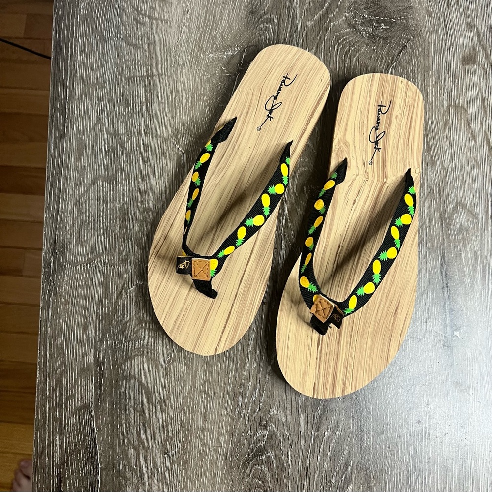 Pineapple flip flops
